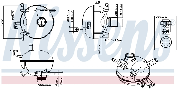 Vas expansiune cu capac potrivit OPEL COMBO MINIVAN, CORSA B 03.93-12.01