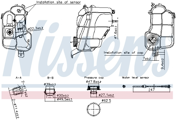 Vas expansiune cu senzor nivel potrivit ford galaxy ii, galaxy mk ii, mondeo iv, s-max 05.06-06.15