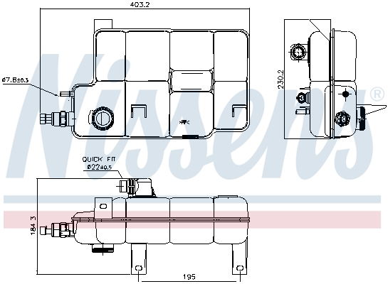 Vas expansiune lichid racire (cu senzor de nivel) potrivit iveco daily citys, daily line, daily tourys, daily v, daily vi 09.11-