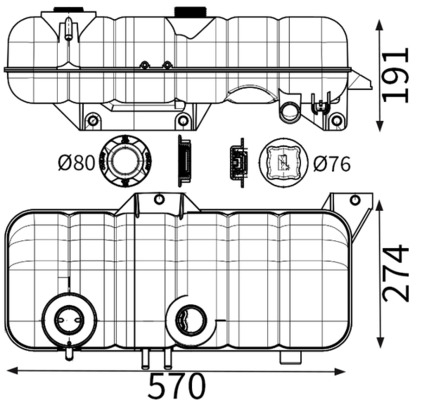 Vas expansiune lichid racire potrivit VOLVO NH12 D12A420-D12C420 dupa 1997 (cu senzor de nivel) [2]