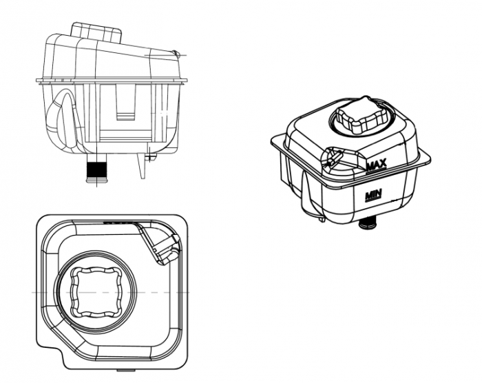 Vas expansiune racire cu capac potrivit VOLVO 850, C70 I, S70, V70 I 06.91-10.05