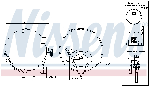 Vas expansiune racire (cu priza, cu senzor nivel) potrivit MERCEDES VIANO (W639), VITO   MIXTO (W639), VITO (W639) 09.03-