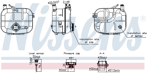Vas expansiune racire (cu priza, cu senzor nivel) potrivit OPEL ASTRA H, ASTRA H CLASSIC, ASTRA H GTC, ASTRA H KOMBI 01.04-