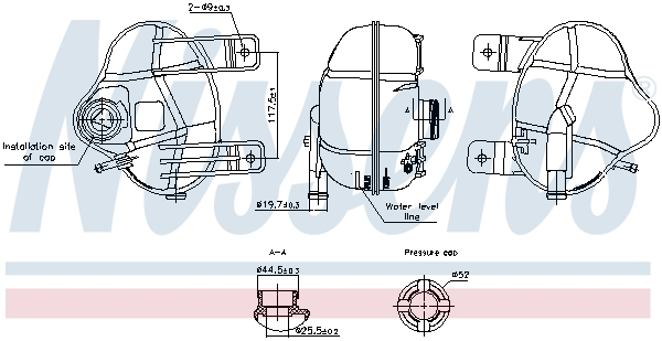 Vas expansiune racire (cu priza) potrivit ALFA ROMEO MITO; FIAT 500L, DOBLO CARGO, DUCATO, GRANDE PUNTO, LINEA, PUNTO, PUNTO EVO, PUNTO EVO HATCHBACK, PUNTO HATCHBACK; LANCIA YPSILON 10.03-