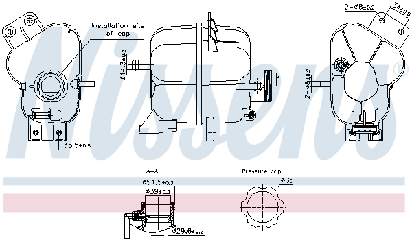 Vas expansiune racire (cu priza) potrivit CHEVROLET SPARK 12.09-