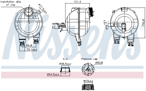 Vas expansiune racire (cu priza) potrivit DS DS 3; CITROEN C2, C2 ENTERPRISE, C3   C3 ORIGIN III, C3 AIRCROSS II, C3 I, C3 II, C3 III, C3 PICASSO, C3 PLURIEL, C4 CACTUS, C-ELYSEE, DS3 09.91-