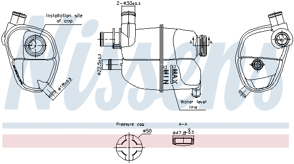 Vas expansiune racire (cu priza) potrivit SMART CABRIO, CITY-COUPE, CROSSBLADE, FORTWO 07.98-
