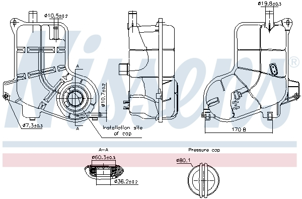 Vas expansiune racire (cu senzor nivel) potrivit AUDI A6 C5, A6 C6 02.97-05.06