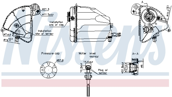 Vas expansiune racire (cu senzor nivel) potrivit BMW 5 (F10), 5 (F11), 5 GRAN TURISMO (F07), 6 (F12), 6 (F13), 6 GRAN COUPE (F06), 7 (F01, F02, F03, F04) 02.08-10.18