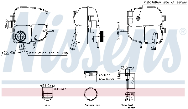 Vas expansiune racire (cu senzor nivel) potrivit OPEL ASTRA G, ASTRA G KOMBI, ASTRA H, ASTRA H CLASSIC, ASTRA H GTC, ASTRA H KOMBI, ZAFIRA A 02.98-