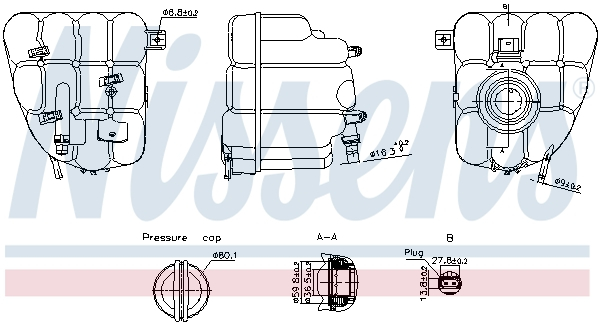 Vas expansiune racire (cu senzor nivel) potrivit PORSCHE CAYENNE; VW TOUAREG 01.10-