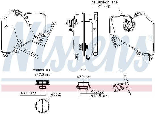 Vas expansiune racire potrivit FORD B-MAX, ECOSPORT, FIESTA, FIESTA VI, KA 06.08-