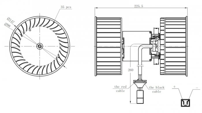 Ventilator habitaclu motor potrivit IVECO STRALIS I, STRALIS II 02.02-