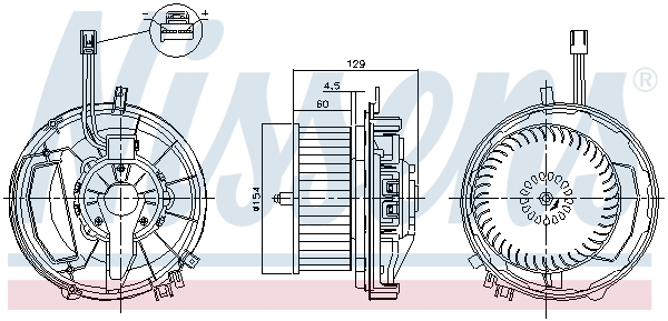 Ventilator habitaclu potrivit AUDI A3, Q2, Q3; SEAT ATECA, LEON, LEON SC, LEON ST, TARRACO; SKODA KAROQ, KODIAQ, OCTAVIA III, SUPERB III; VW GOLF ALLTRACK VII 1.0-Electric 04.12-