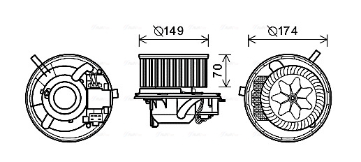 Ventilator habitaclu potrivit AUDI A3, Q3, TT; SEAT ALHAMBRA, ALTEA, ALTEA XL, LEON, TOLEDO III; SKODA OCTAVIA II, SUPERB II, YETI; VW CADDY ALLTRACK, CADDY ALLTRACK/MINIVAN 1.0-3.6 02.03- [3]