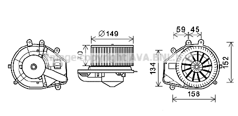 Ventilator habitaclu potrivit AUDI A4 B5, A6 C5; SKODA SUPERB I; VW PASSAT B5, PASSAT B5.5 1.6-4.0 11.94-03.08