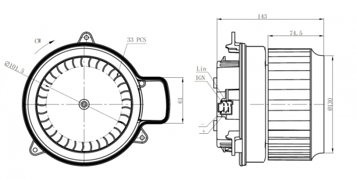 Ventilator habitaclu potrivit AUDI A6 ALLROAD C7, A6 C7, A7, A8 D4; BENTLEY MULSANNE 1.8-6.8 09.09-12.20