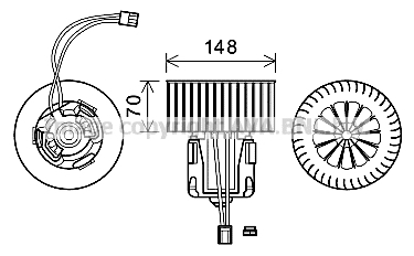 Ventilator habitaclu potrivit BMW Seria 5 (F10), 5 (F11), 5 GRAN TURISMO (F07), 6 (F12), 6 (F13), 6 GRAN COUPE (F06), 7 (F01, F02, F03, F04) 2.0-6.0 02.08-10.18