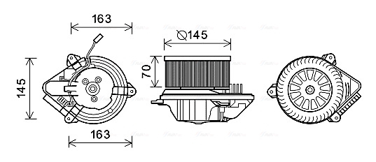 Ventilator habitaclu potrivit CITROEN AX, SAXO; PEUGEOT 106 I, 106 I HATCHBACK, 106 II, 106 II HATCHBACK, 405 I, 405 II, 405 II KOMBI, 406 1.0-Electric 07.86-12.04