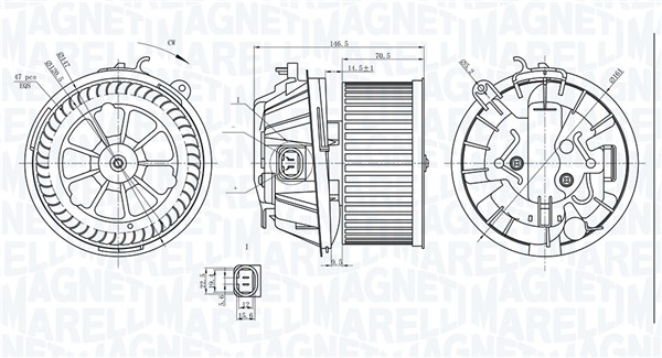 Ventilator habitaclu potrivit CITROEN C2, C2 ENTERPRISE, C3 I, C3 PLURIEL, XSARA PICASSO; PEUGEOT 1007, 206 1.1-2.0D 12.99- [2]