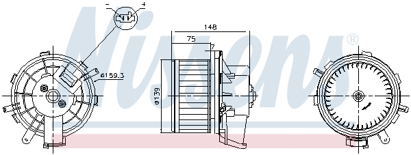 Ventilator habitaclu potrivit CITROEN JUMPER II; OPEL MOVANO C; PEUGEOT BOXER 2.0D-Electric 04.06-