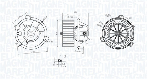 Ventilator habitaclu potrivit FIAT BARCHETTA, PUNTO; LANCIA Y 1.1-1.8 09.93-05.05