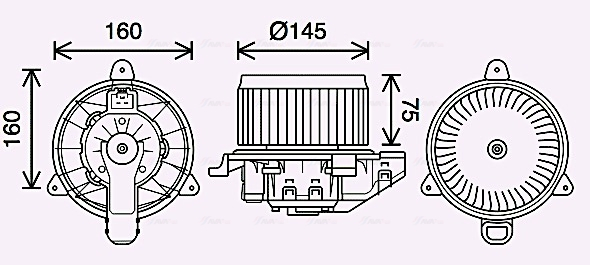 Ventilator habitaclu potrivit FORD B-MAX, ECOSPORT, FIESTA VII, KA+ III, PUMA, TOURNEO COURIER B460, TRANSIT COURIER B460, TRANSIT COURIER B460 MINIVAN 1.0-2.0 08.12-