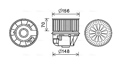 Ventilator habitaclu potrivit FORD C-MAX, FOCUS C-MAX, FOCUS II, FOCUS II KOMBI, GALAXY II, GALAXY MK II, KUGA I, MONDEO IV, S-MAX 1.4-2.5 10.03-06.15