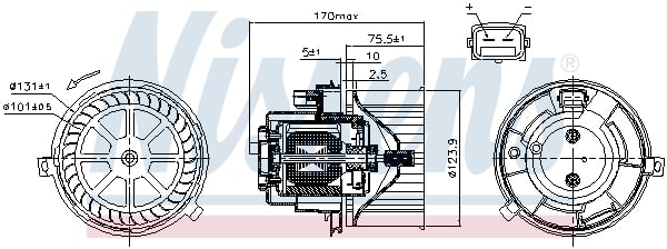 Ventilator habitaclu potrivit FORD TRANSIT, TRANSIT TOURNEO 2.0D-3.2D 01.00-12.14