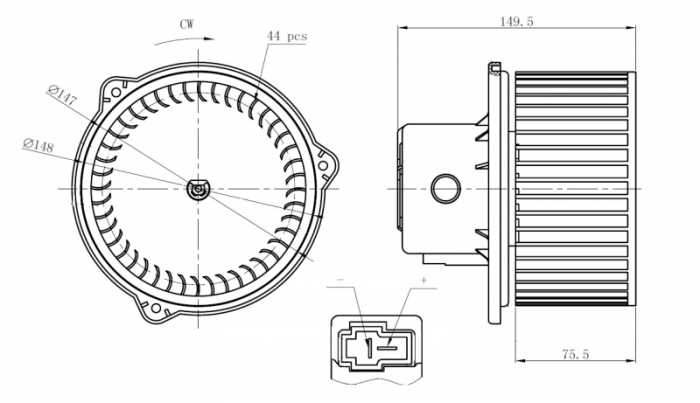 Ventilator habitaclu potrivit HYUNDAI HIGHWAY, SANTA FE I, TRAJET, TRAJET MINIVAN 2.0-2.7 03.00-07.08