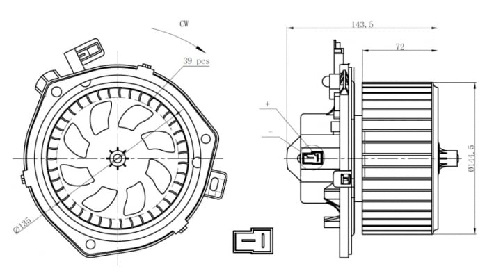 Ventilator habitaclu potrivit IVECO DAILY III, DAILY IV, DAILY V 2.3D-Electric 05.99-02.14