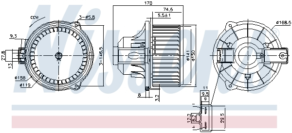 Ventilator habitaclu potrivit LAND ROVER DISCOVERY III, DISCOVERY IV, RANGE ROVER SPORT I 2.7D-5.0 07.04-12.18