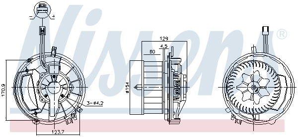 Ventilator habitaclu potrivit MAN TGE; AUDI A3, A3 ALLSTREET, Q2, Q3, TT; CUPRA ATECA, FORMENTOR, LEON, LEON SPORTSTOURER, TERRAMAR; SEAT ATECA, LEON, LEON SC 1.0-Electric dupa 2012 [2]