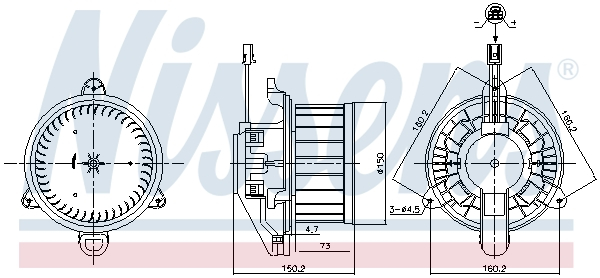 Ventilator habitaclu potrivit MERCEDES A (V177), A (W177), B SPORTS TOURER (W247), CLA (C118), CLA SHOOTING BRAKE (X118), EQA (H243), EQB (X243), GLA (H247), GLB (X247) 1.3-Electric 03.18-