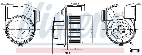 Ventilator habitaclu potrivit NISSAN KUBISTAR; RENAULT KANGOO, KANGOO EXPRESS 1.2-1.9D 08.97-