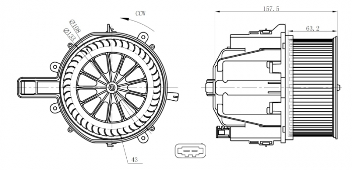 Ventilator habitaclu potrivit PORSCHE 718 BOXSTER, 718 CAYMAN, 911, 911 SPEEDSTER, 911 TARGA, BOXSTER, BOXSTER SPYDER, CAYMAN 2.0-4.0 12.11-