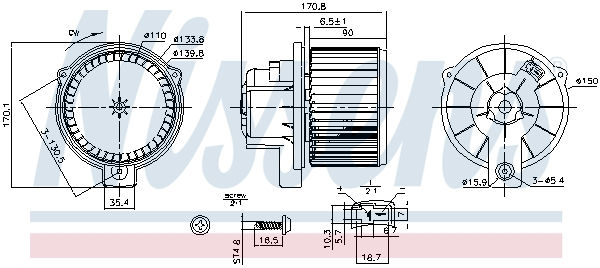 Ventilator habitaclu potrivit SMART CABRIO, CITY-COUPE, CROSSBLADE, FORTWO 0.6 0.7 0.8D 07.98-01.07