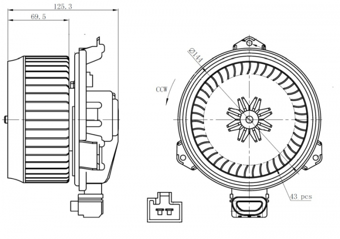 Ventilator habitaclu potrivit SUBARU TREZIA; TOYOTA URBAN CRUISER, VERSO S, YARIS 1.0-1.4D 01.09-