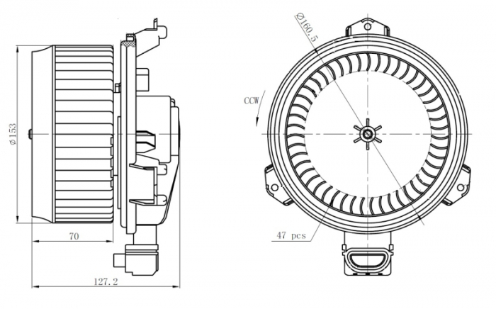 Ventilator habitaclu potrivit TOYOTA AURIS, COROLLA, RAV 4 III, RAV 4 IV, VERSO 1.3-2.5H 11.05-