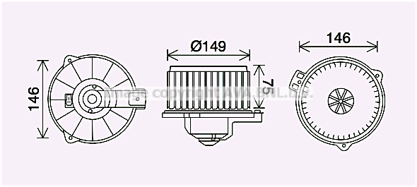 Ventilator habitaclu potrivit TOYOTA COROLLA, COROLLA VERSO 1.4-2.0D 08.01-03.08