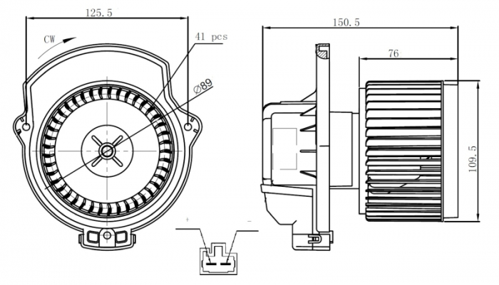 Ventilator habitaclu potrivit TOYOTA IQ 1.0 1.33 1.4D 01.09-12.15