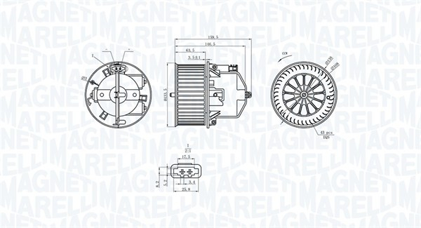 Ventilator habitaclu potrivit VOLVO S60 II, S80 II, V60 I, V60 II, V70 II, V70 III, XC60 I, XC70 II 1.6-4.4 05.05-