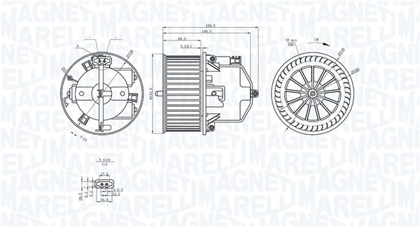 Ventilator habitaclu potrivit VOLVO S60 II, S80 II, V60 I, V60 II, V70 III, V70 III KOMBI, XC60 I, XC70 II; LAND ROVER FREELANDER 2, RANGE ROVER EVOQUE 1.5-4.4 03.06-12.21