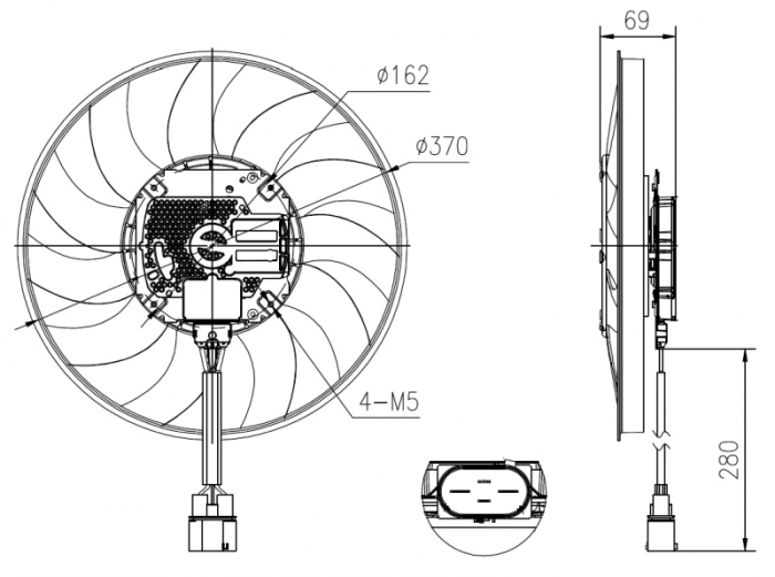 Ventilator potrivit AUDI A8 D4 2.0-6.3 11.09-01.18