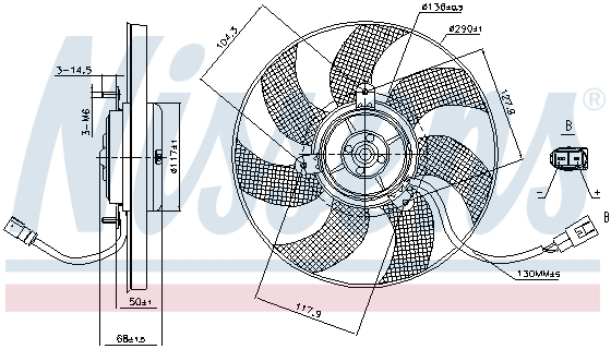 Ventilator radiator AUDI A3, TT; SEAT ALTEA, ALTEA XL, LEON, TOLEDO III; SKODA OCTAVIA II, SUPERB II, YETI; VW BEETLE, CADDY ALLTRACK, CADDY III, CADDY IV, CC, EOS, GOLF PLUS, GOLF V 1.2-2.5 dupa 2003