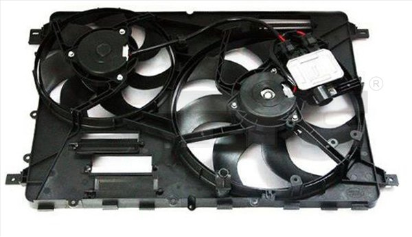 Ventilator radiator (cu carcasa, cu controler; dublu) potrivit VOLVO S60 II, S80 II, V60 I, V60 II, V70 II, V70 III, XC60 I, XC60 II, XC70 II 2.0-4.4 2005-2021 [3]