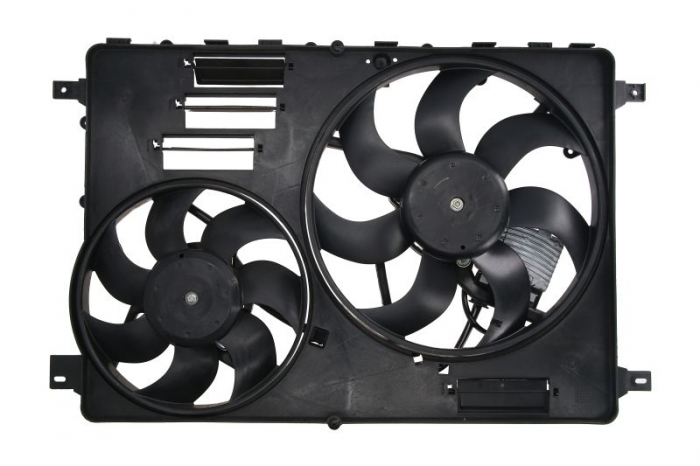 Ventilator radiator (cu carcasa, dublu) potrivit VOLVO S60 II, S80 II, V60 I, V60 II, V70 II, V70 III, V70 III KOMBI, XC60 I, XC60 II, XC70 II 2.0-4.4 05.05-12.21