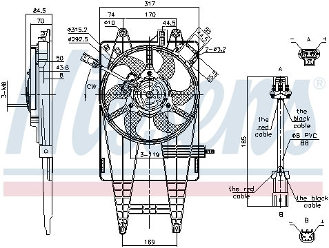 Ventilator radiator (cu carcasa) FIAT IDEA, PUNTO; LANCIA MUSA, YPSILON 1.2-1.4LPG dupa 1999