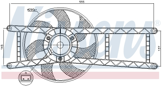 Ventilator radiator (cu carcasa) FIAT PANDA 1.1-1.4CNG dupa 2003