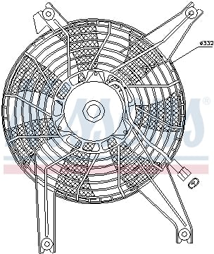 Ventilator radiator (cu carcasa) MITSUBISHI PAJERO III 2.5D 3.2D 3.5 intre 2000-2007